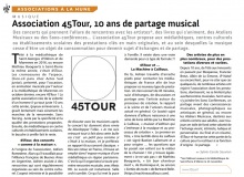 Article paru dans le magazine A la Hune