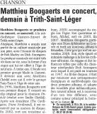 Mathieu Boogaerts à Trith Saint Léger